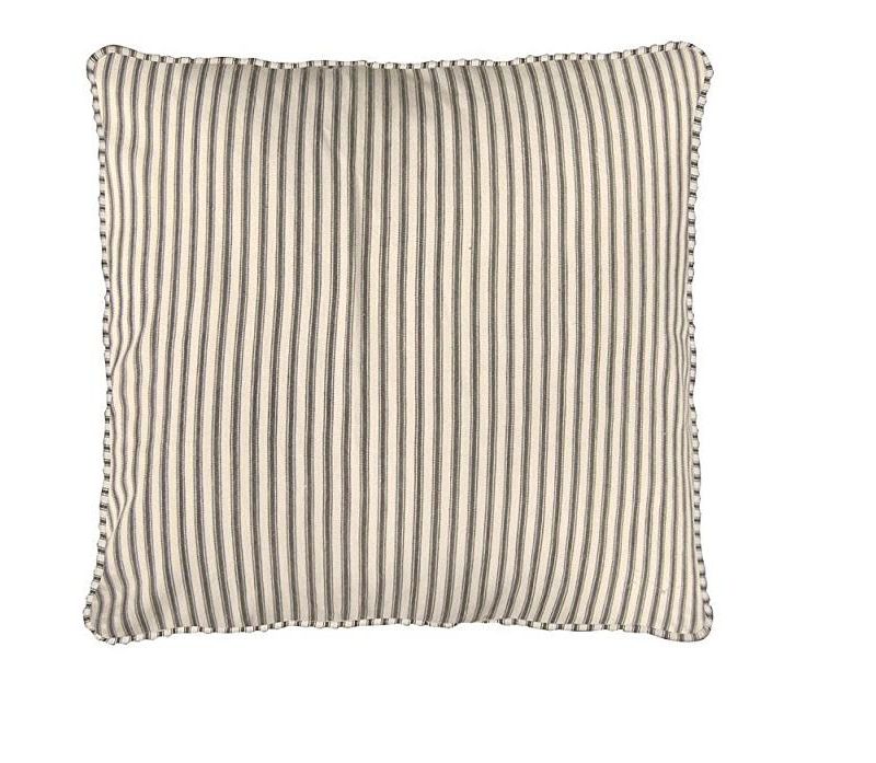 Heritage Lace 18" Square Downton Abbey Village British Grains Ticking Stripe Reversible Indoor Throw Pillow - Brown/White