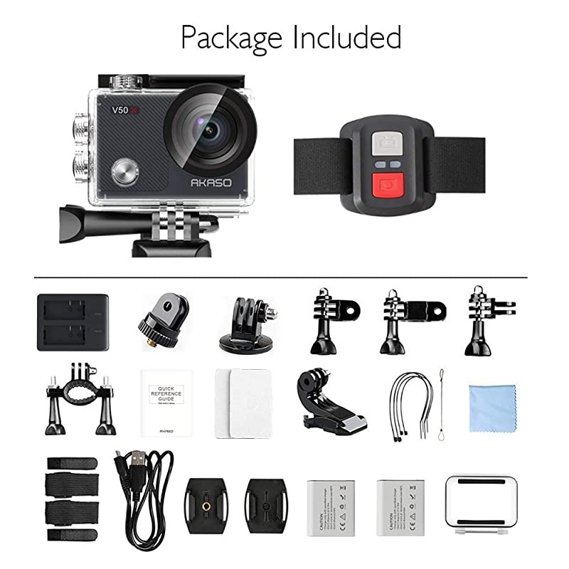 V50X Native 4K30fps WiFi Action Camera with EIS Touch Screen 4X Zoom Web Camera 131 feet Waterproof Camera Support External Mic Remote Control Sports Camera with Helmet Accessories Kit