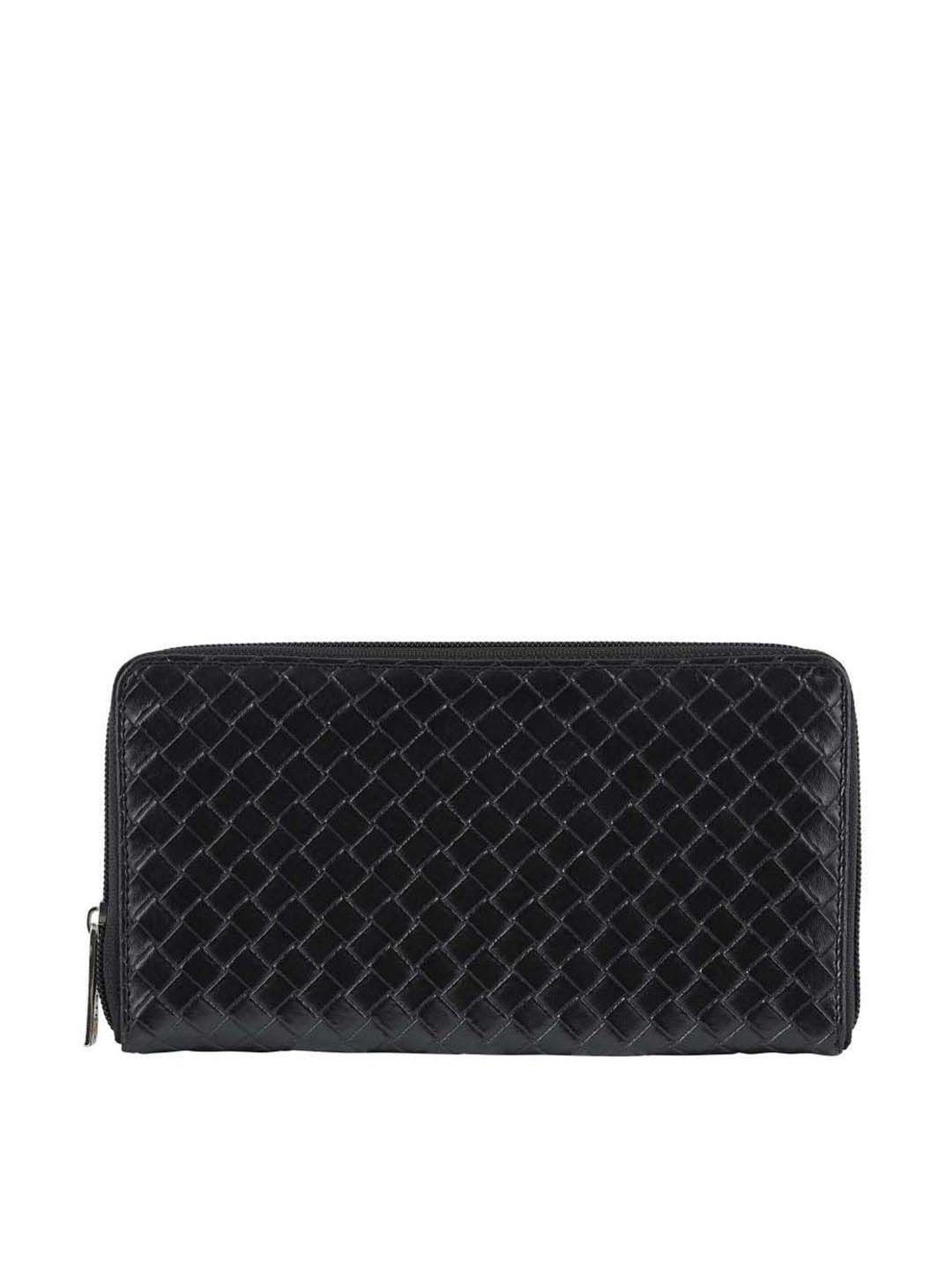 Toteteca Black Textured Zip Around Wallet for Women