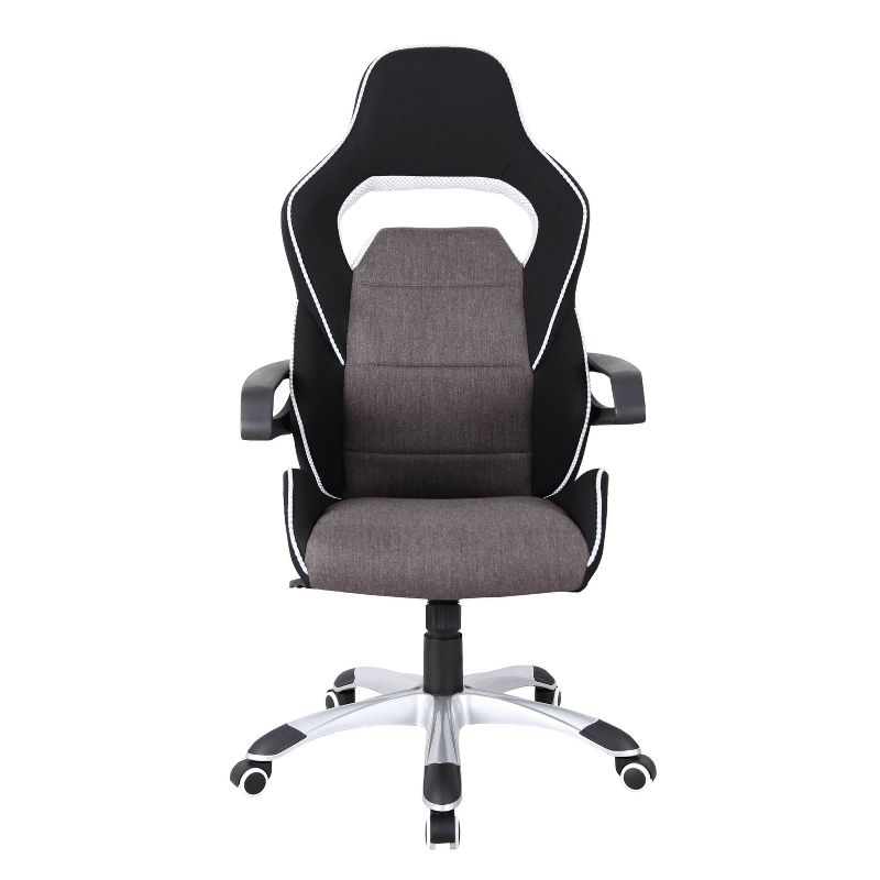 Ergonomic Upholstered Racing Style Home & Office Chair Gray/Black - Techni Mobili