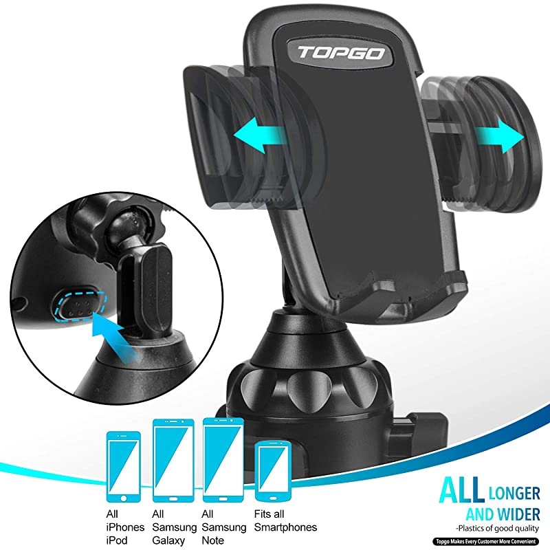 Car Cup Holder Phone Mount Adjustable Automobile Cup Holder Smart Phone Cradle Car Mount for iPhone 11 ProXRXS MaxX87 Plus6sSamsung S10+Note 9S8 PlusS7 EdgeBlack