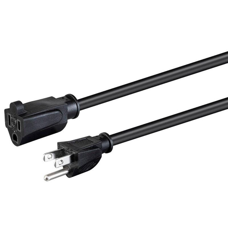 Monoprice Extension Cord - 10 Feet - Black | NEMA 5-15P to NEMA 5-15R, 18AWG, 10A, SVT, 120V