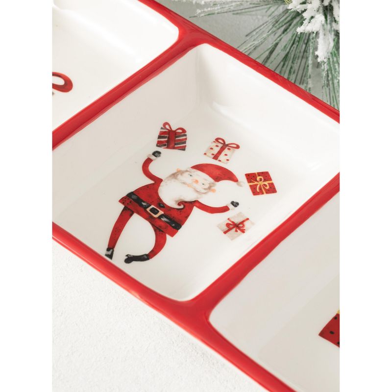 Sullivans Santa Dolomite Tray 15.5"L Red