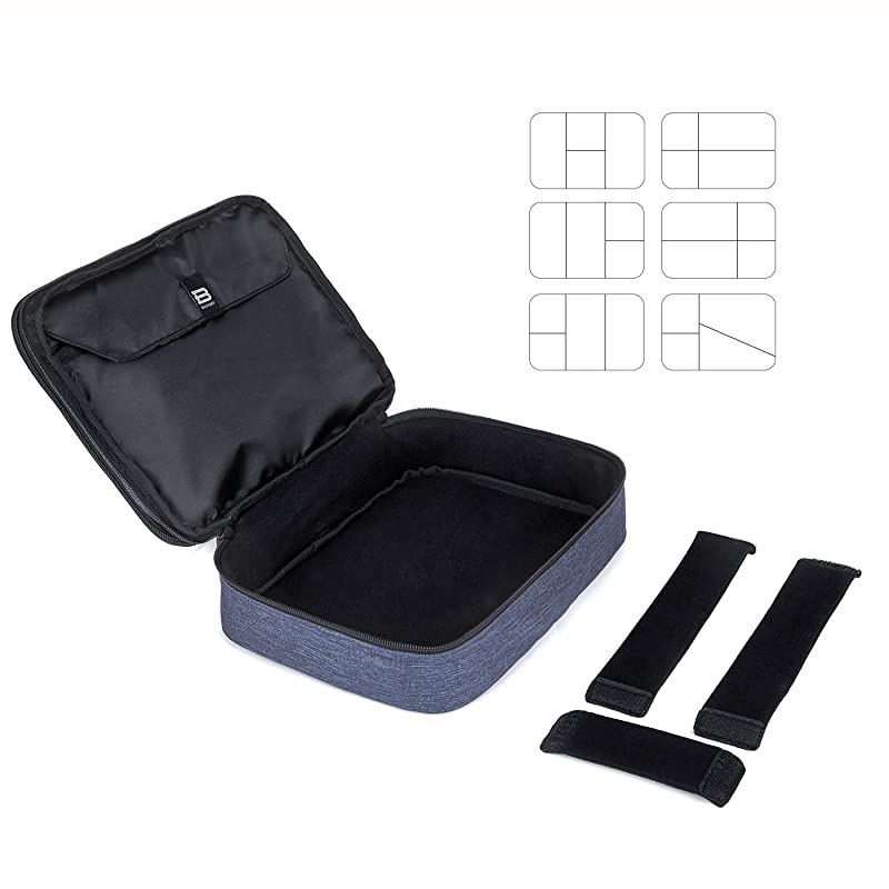 Electronic Organizer Double Layer Travel Cable Organizer Cases Electronics Accessories Storage Bag for 105 Inch iPad Pro iPad air Cables Kindle Blue