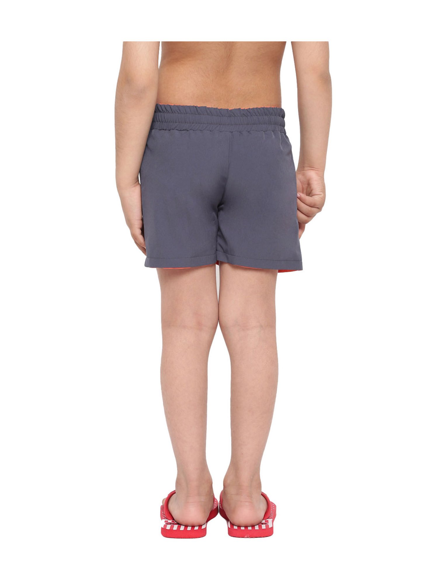 IO Kids Orange & Grey Printed Shorts