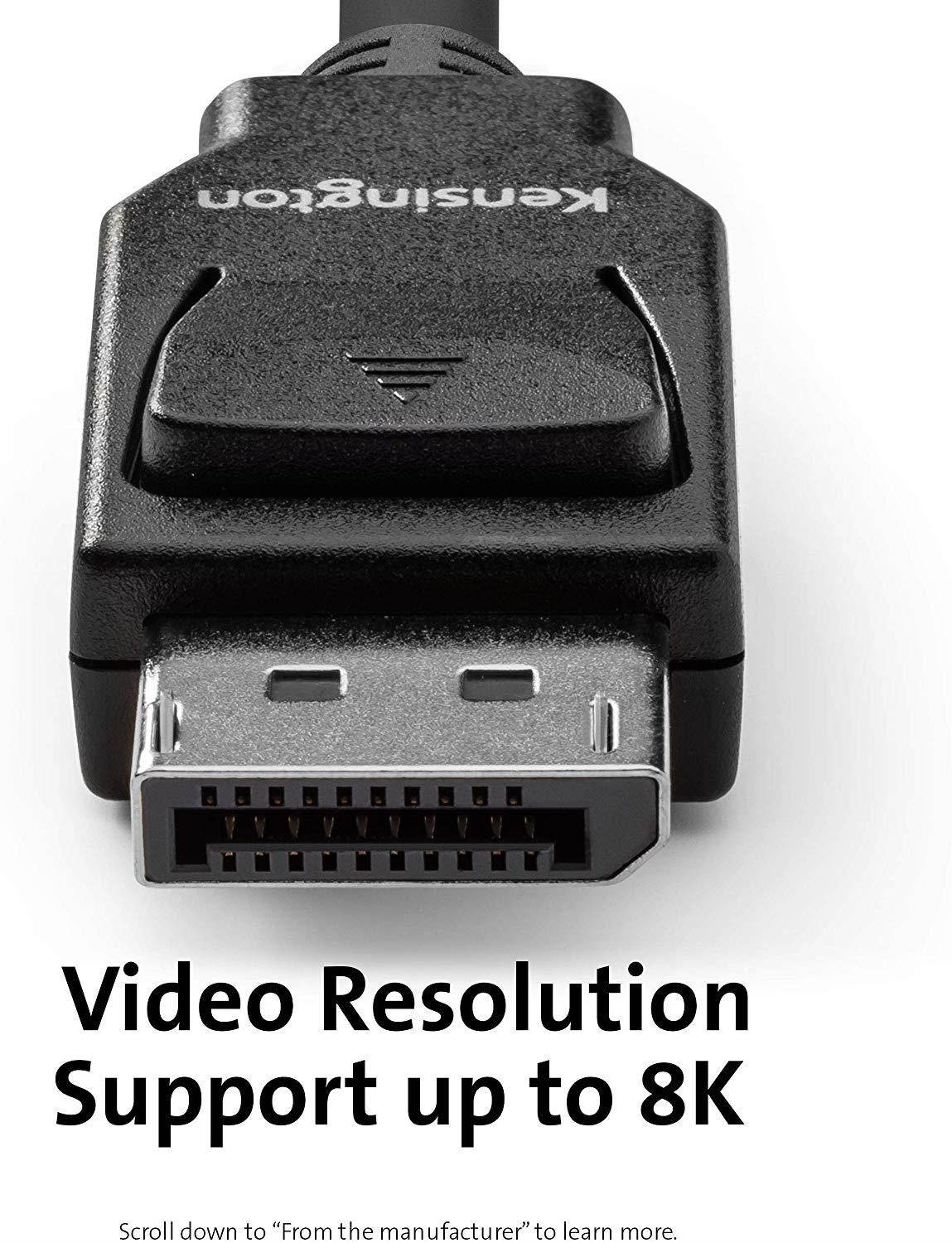 Kensington DisplayPort 1.4 to DisplayPort 1.4 Cable, 6ft (K33021WW)