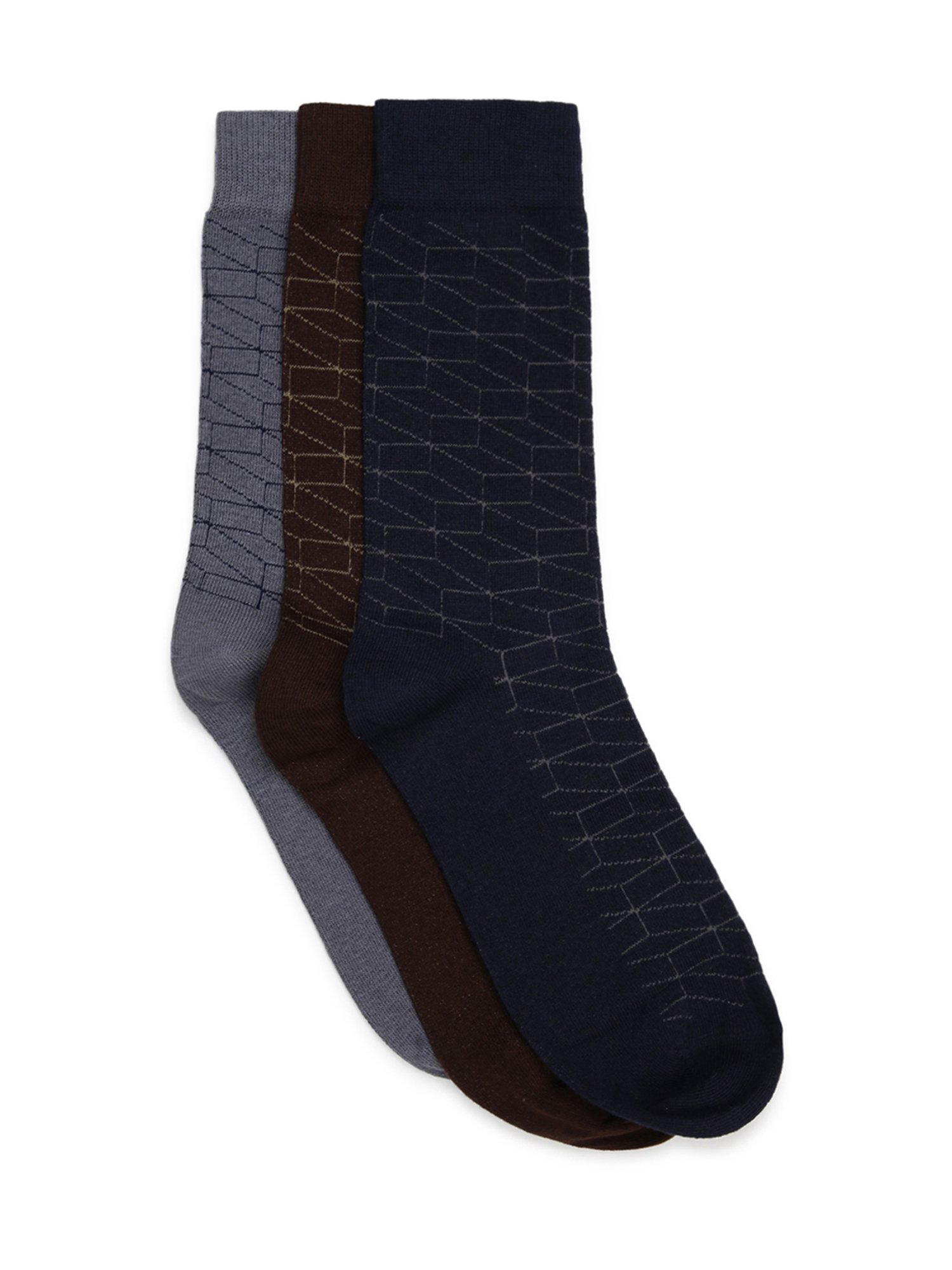 Sokker Multicolor Cotton Checks Socks - Set of 3