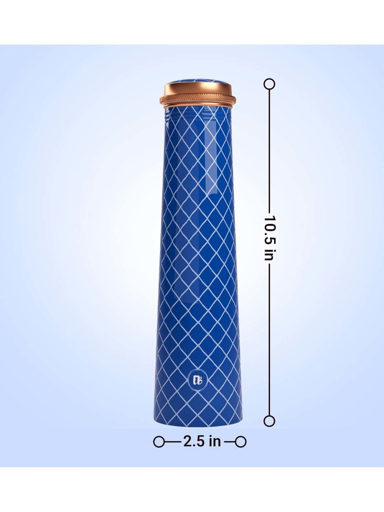 Everything Beautiful Blue Copper Water Bottle - Slim (0.75 L)