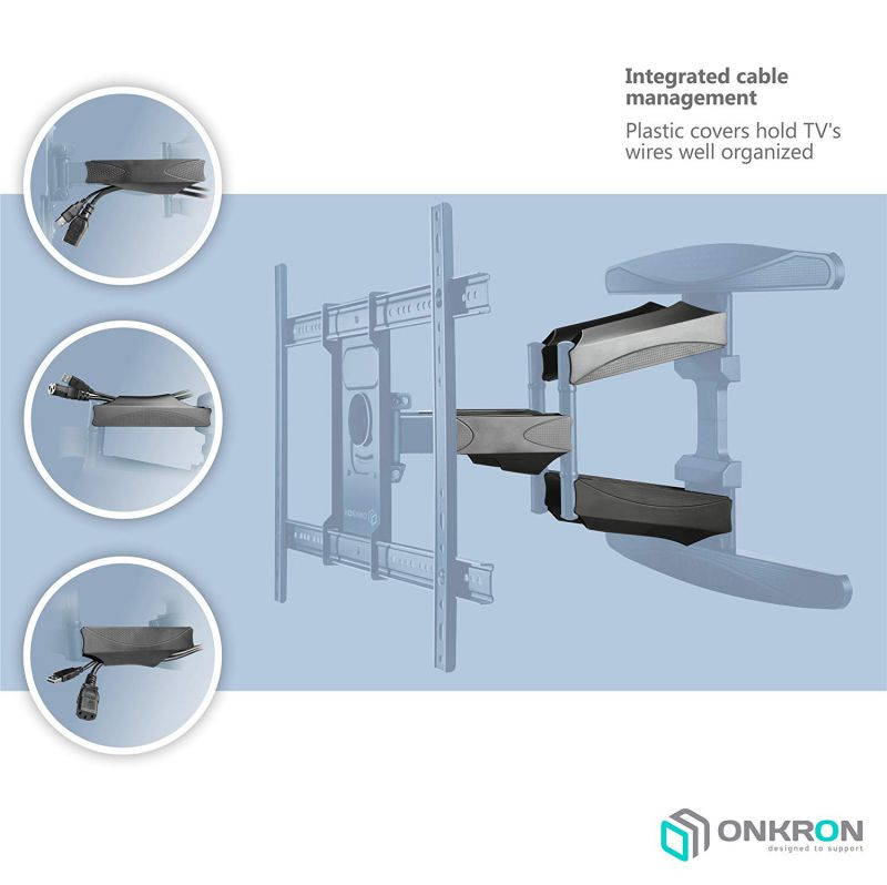 ONKRON TV Wall Mount Bracket Tilt Swivel Articulating Arm for 40 to 70 Inch LCD LED Flat TVs (M6L)