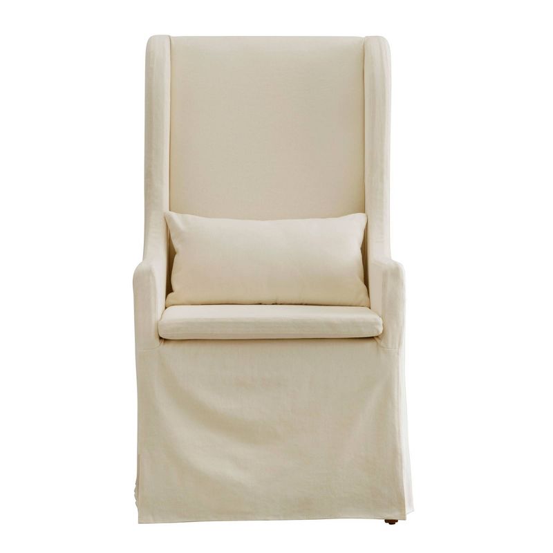 Walton Park Slipcovered Wingback Hostess Chair - Cream - Inspire Q
