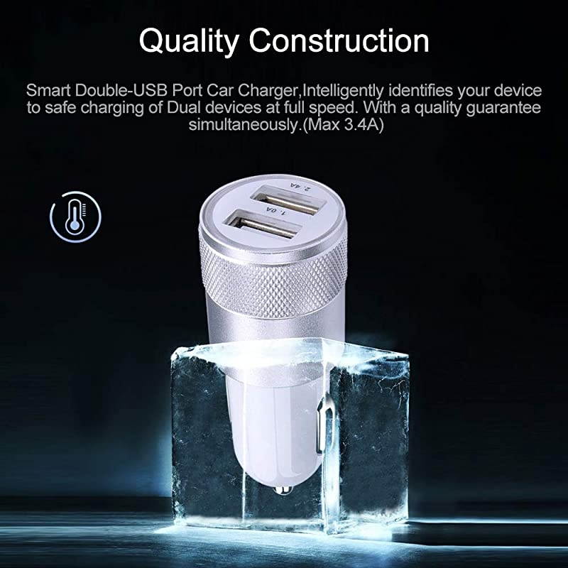 Car Charger,2-Pack 5V/3.4A Fast Charging Dual Port Car Charger Adapter Compatible iPhone 12 11 Pro,Xs,XR,Xs Max,8 7 SE,Samsung Galaxy S20 S21 A10e A20 A50 A80 S10e S9,Note 20 10 9 8, Pixel, Nexus