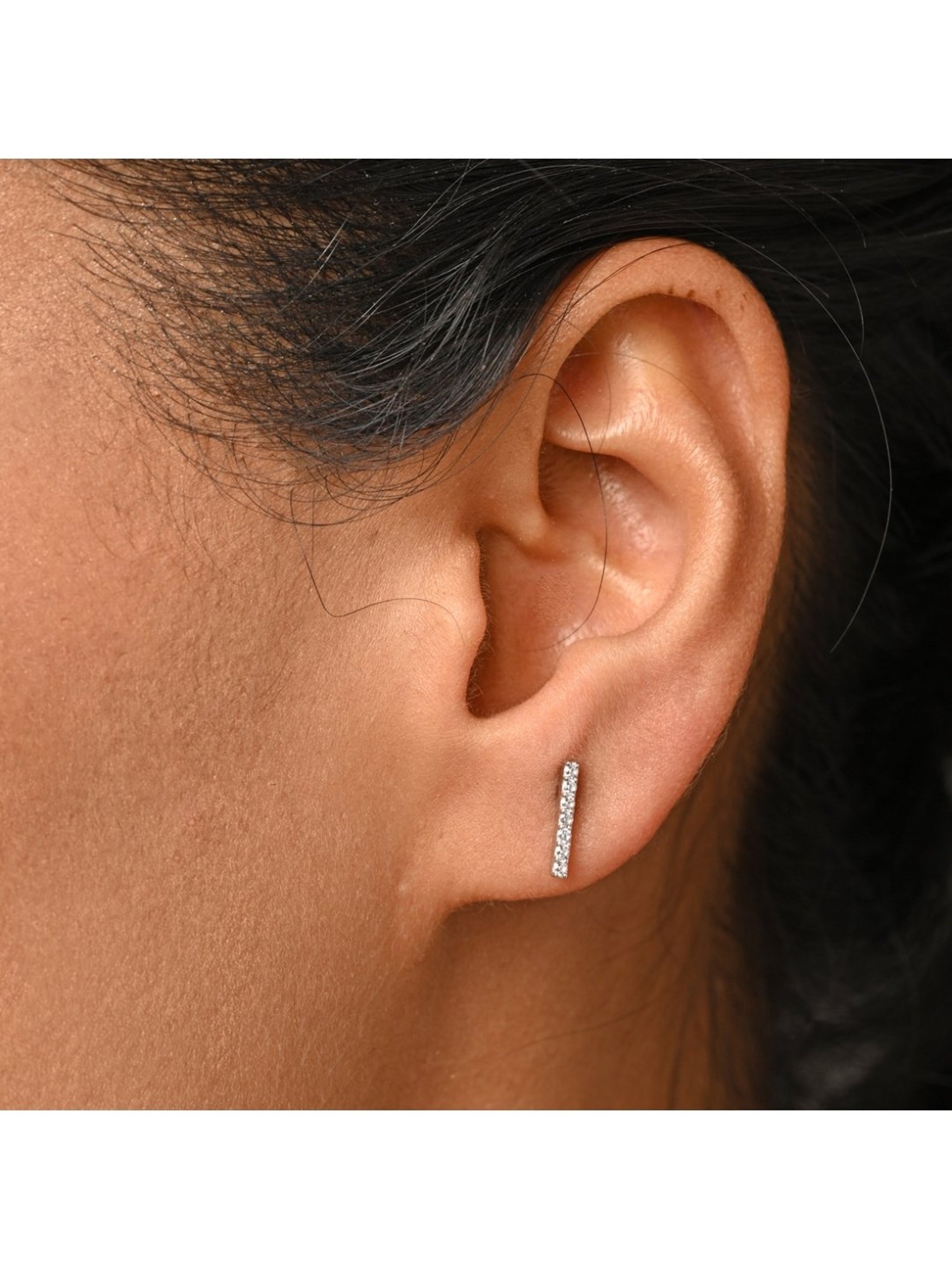 Clara 92.5 Sterling Silver Minimal Daily Wear Bar Stud Earrings for Kids Girls
