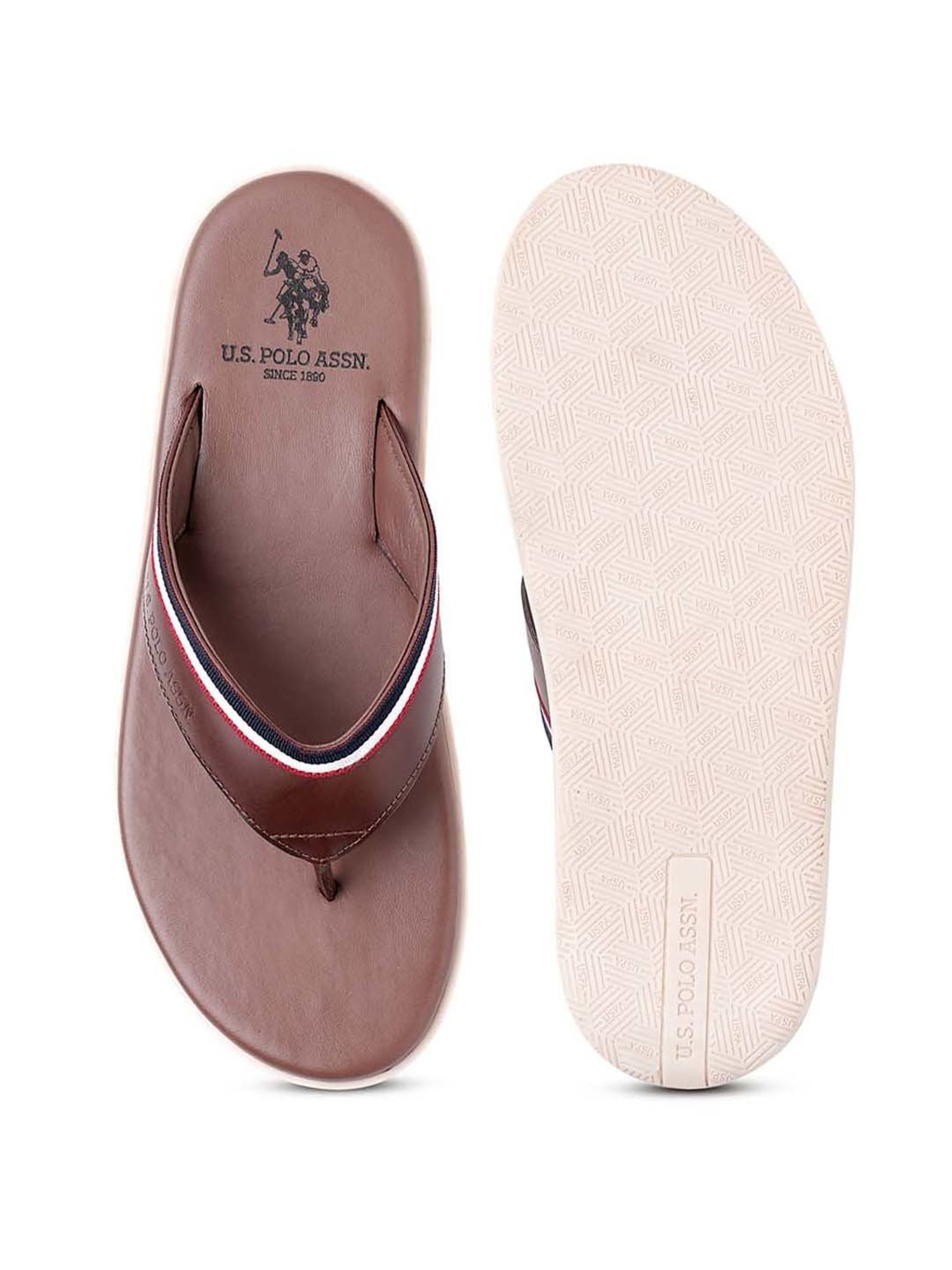 U.S. Polo Assn. Men's CORNEL Tan Thong Sandals