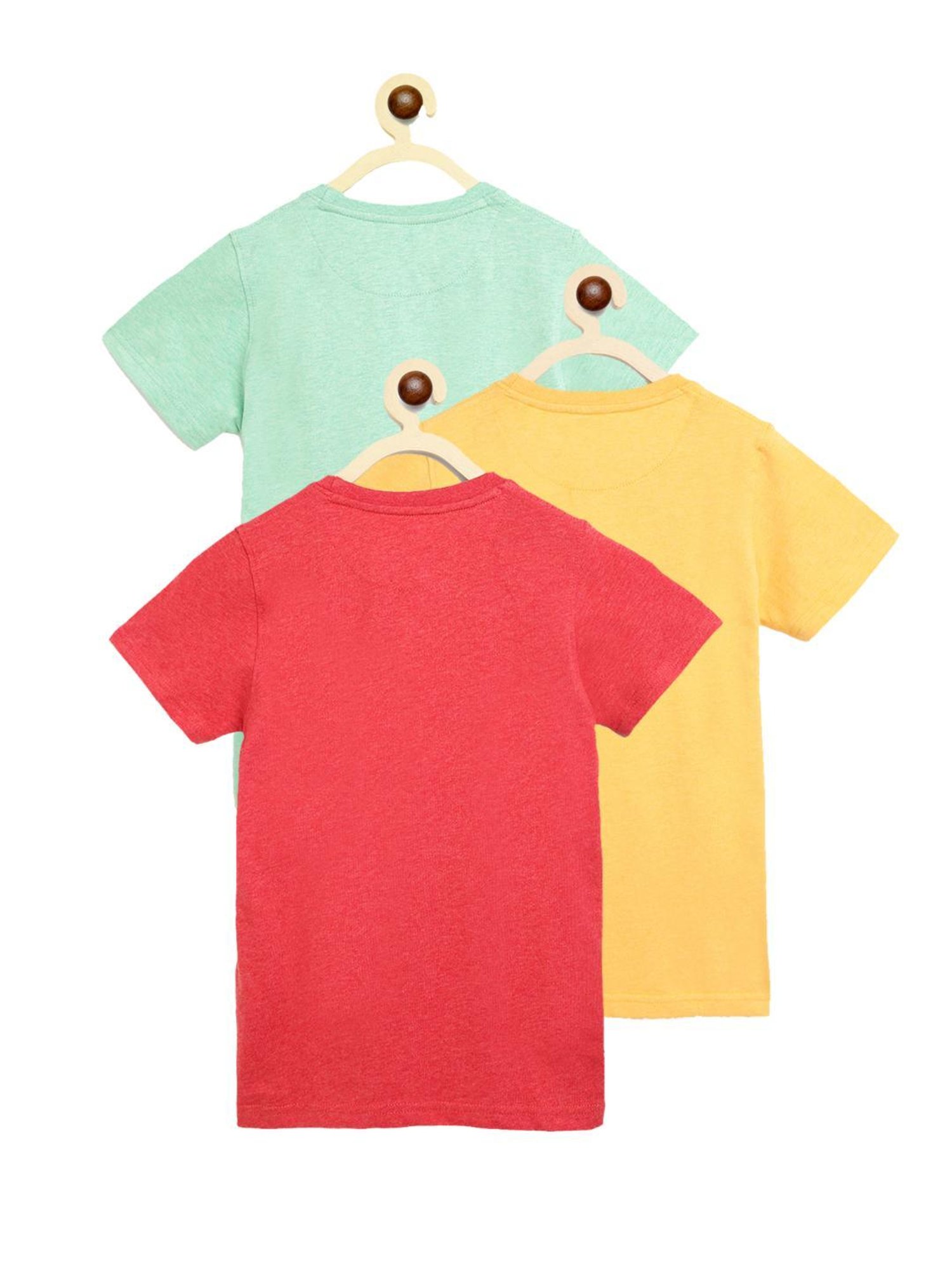 Campana Kids Multicolor Solid T-Shirt (Pack Of 3)