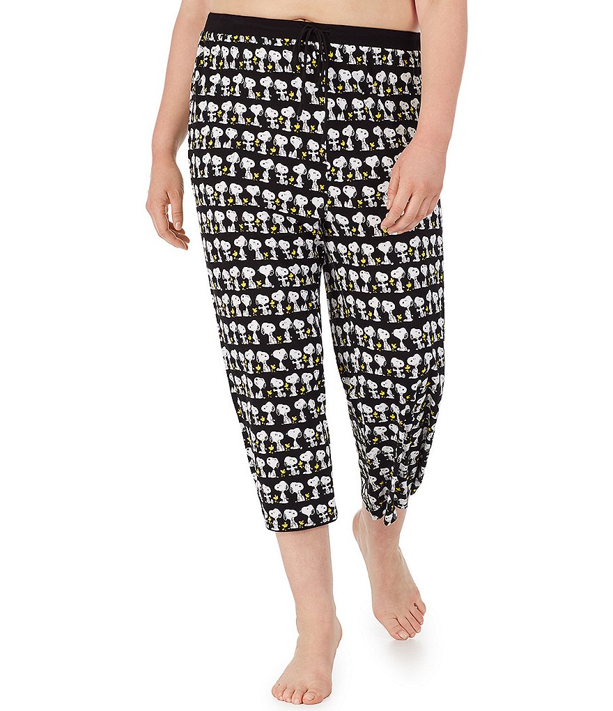 Peanuts Plus Snoopy Print Capri Sleep Coordinating Drawstring Pants