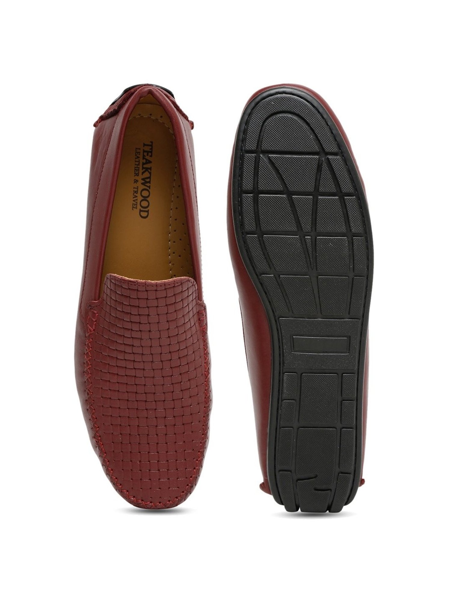 Teakwood Leathers Men's Maroon Casual Loafers