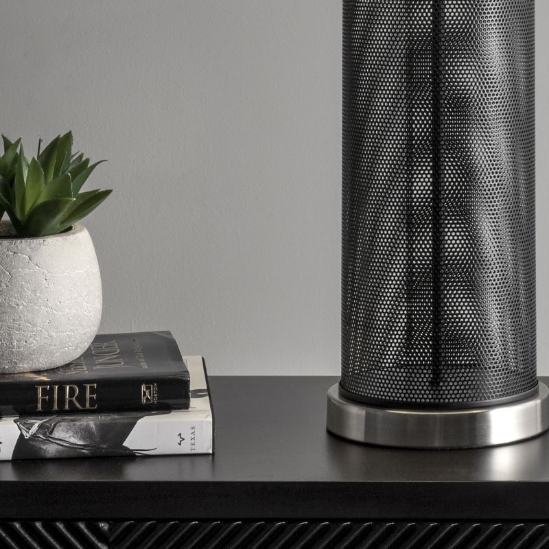 nuLOOM Monroe 24" Iron Table Lamp Lighting - Black 23.5" H x 15" W x 15" D