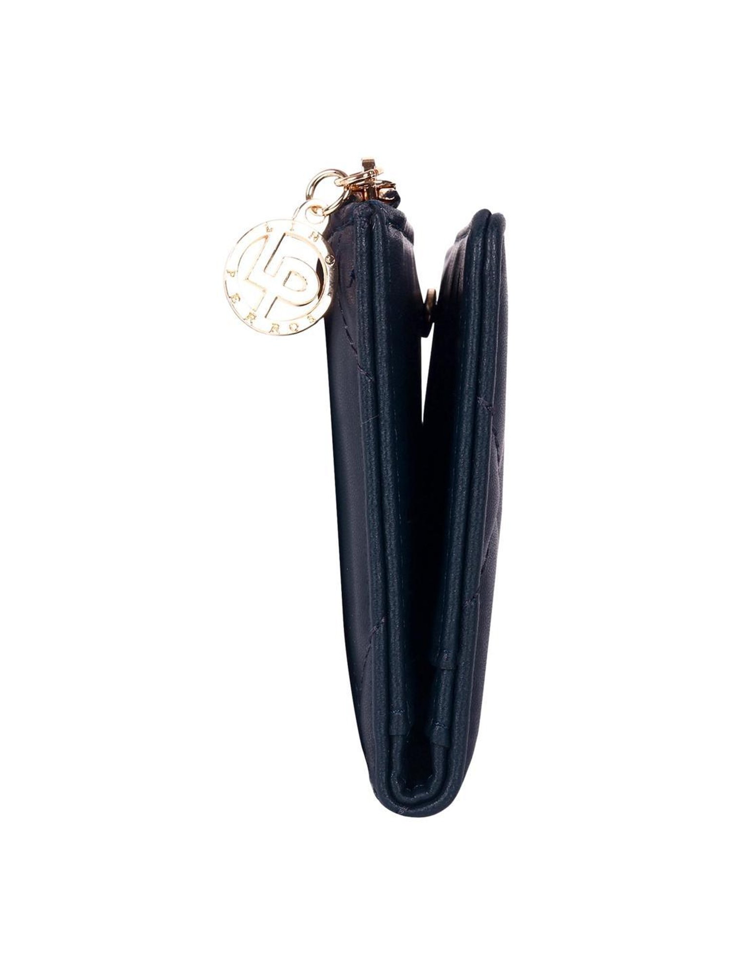 Lino Perros Navy Synthetic Quilted Bi-Fold Wallet