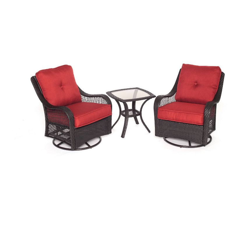 Merritt 3pc Woven Swivel Chair Patio Seating Seat - Cambridge