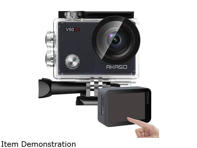 AKASO V50X Native 4K30fps WiFi Action Camera with EIS Touch Screen 4X Zoom Web Camera 131' Waterproof Camera Support External Mic Remote Control Sports Camera with Helmet Accessories Kit