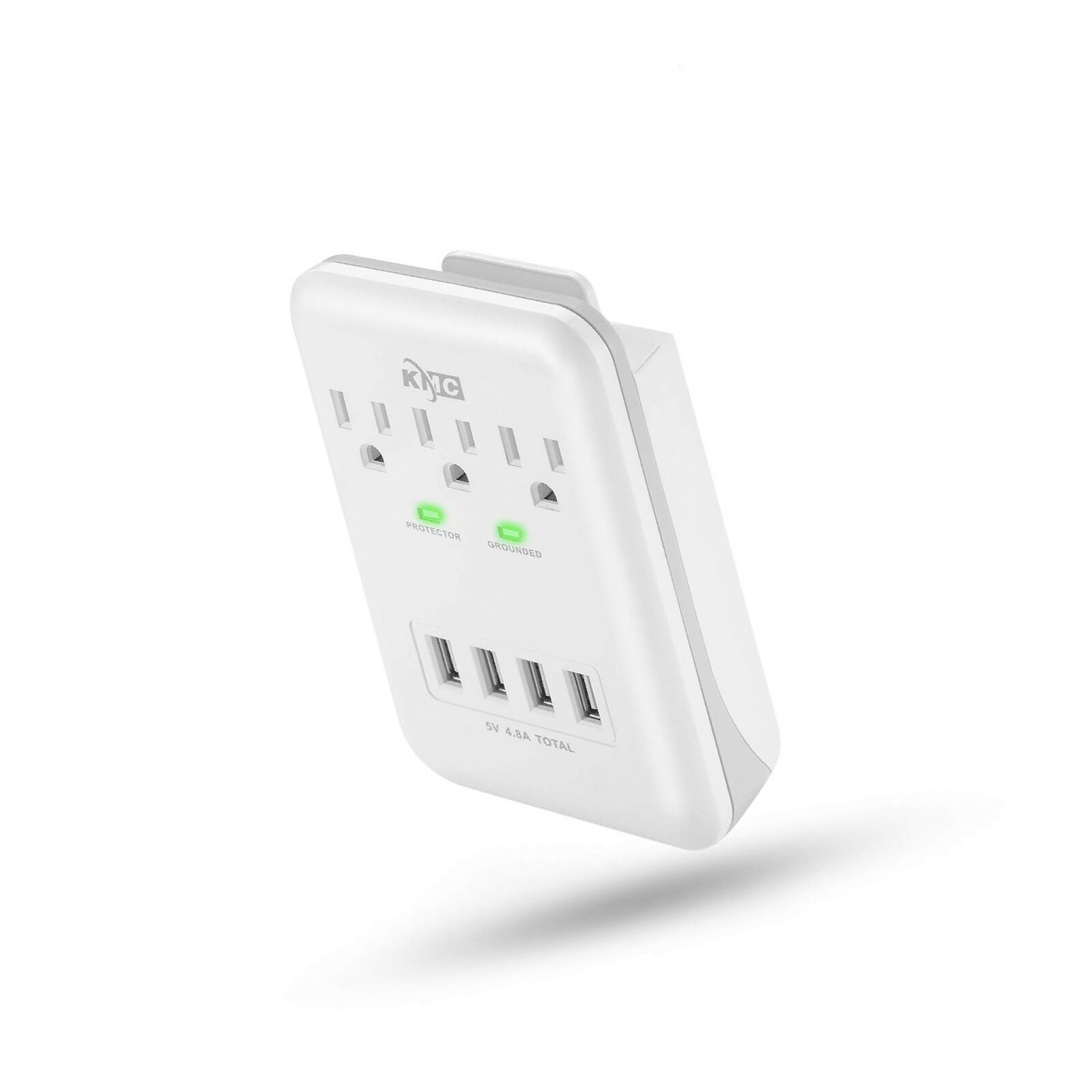 KMC 3-Outlet Wall Mount Surge Protector 900 Joules with 4.8 AMP USB Charging ...