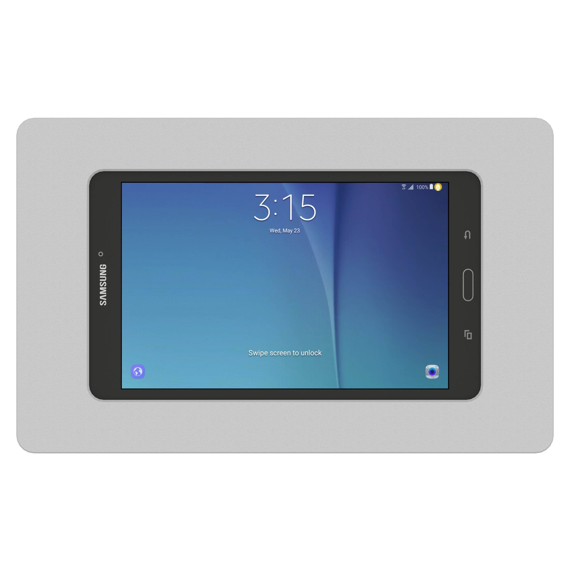VidaMount Light Grey Enclosure and Tilting Removable Glass Mount [Bundle] compatible with Samsung Galaxy Tab E 8.0