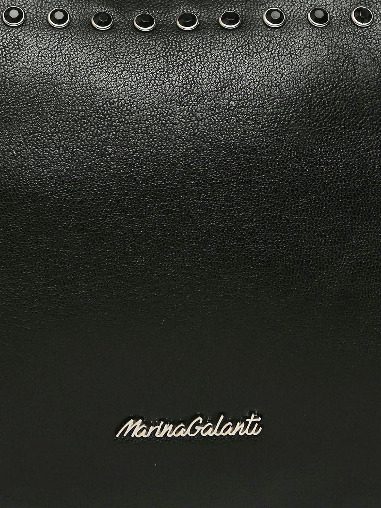 Marina Galanti Black Embellished Medium Bowler Bag