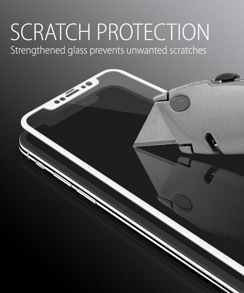 [FULL COVERAGE] Screen Protector Tempered Glass for iPhone 11 Pro XS X [White]