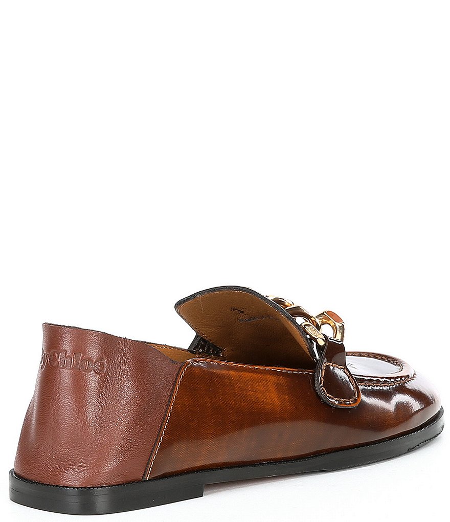 See by Chloe Mahe Leather Chain Detail Loafers
