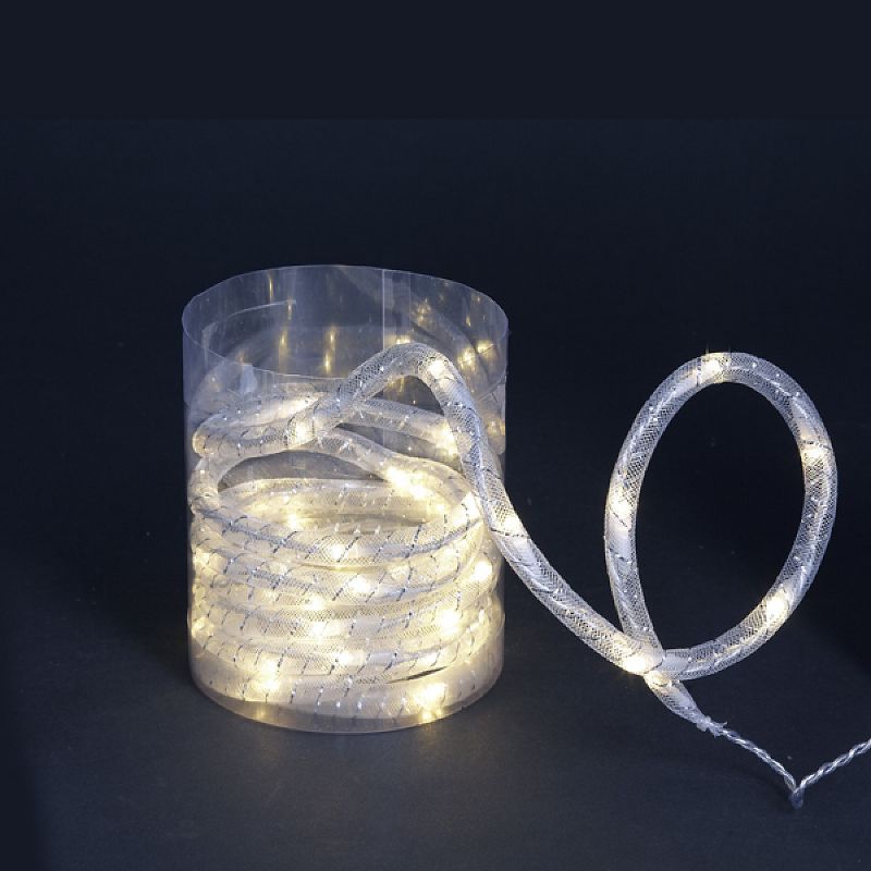 Kurt S. Adler LED Christmas Rope Light with Mesh Lining Warm White - 9.8' Silver