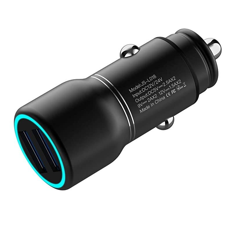 Fast Car Charger, 36W Dual Fast USB Car Charger Adapter Compatible with iPhone 11/Xs/Xs max/Xr/X/8/7/6/5,iPad Pro/Air/Mini/,Samsung Galaxy S10/S9/S9+/S8/S7,Note 9/Note8,LG,Pixel and More,Black