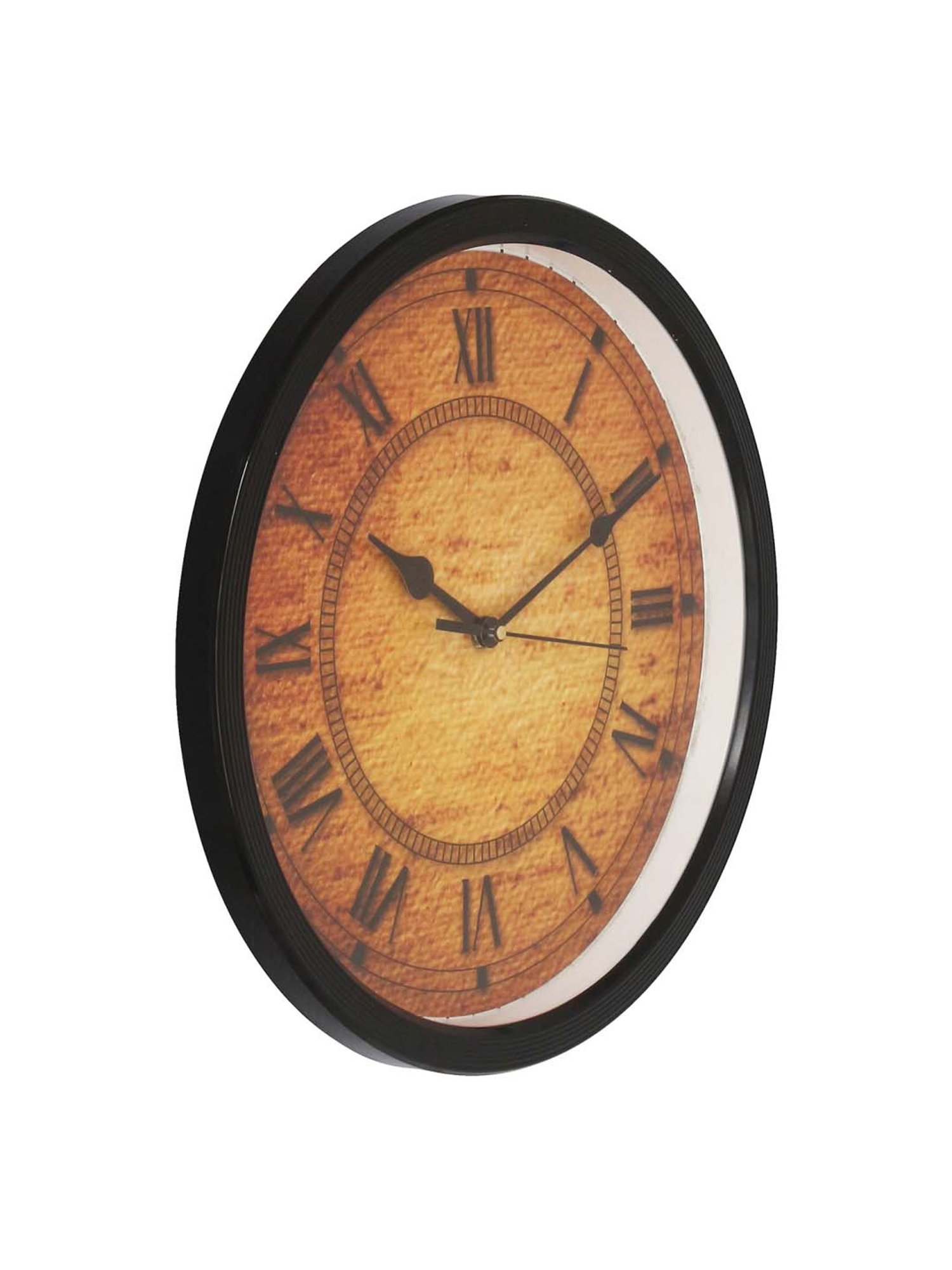 eCraftIndia Designer Round Analog Black Wall Clock