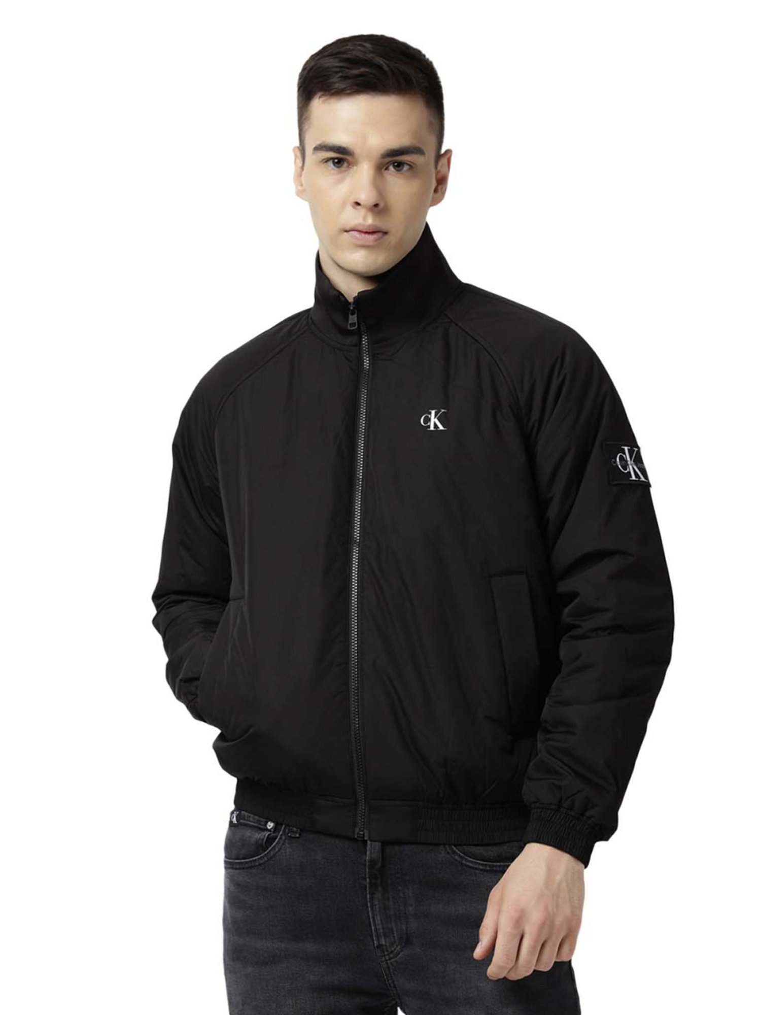 Calvin Klein Jeans Black Regular Fit Bomber Jacket