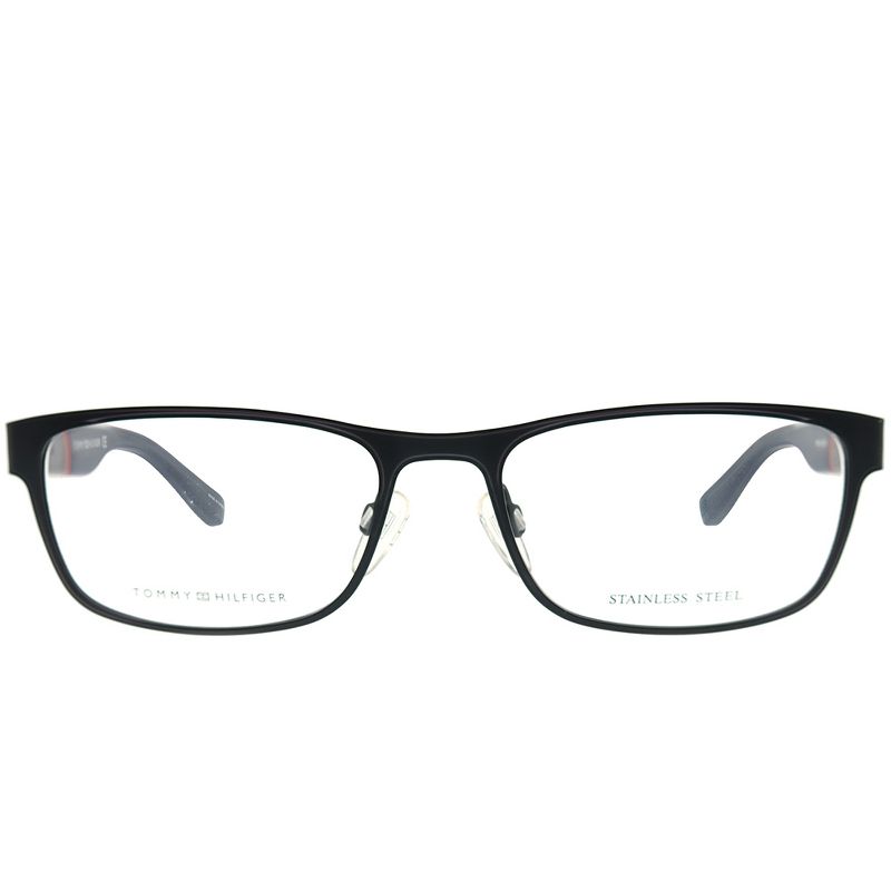 Tommy Hilfiger  BQZ Unisex Rectangle Eyeglasses Matte Blue 55mm