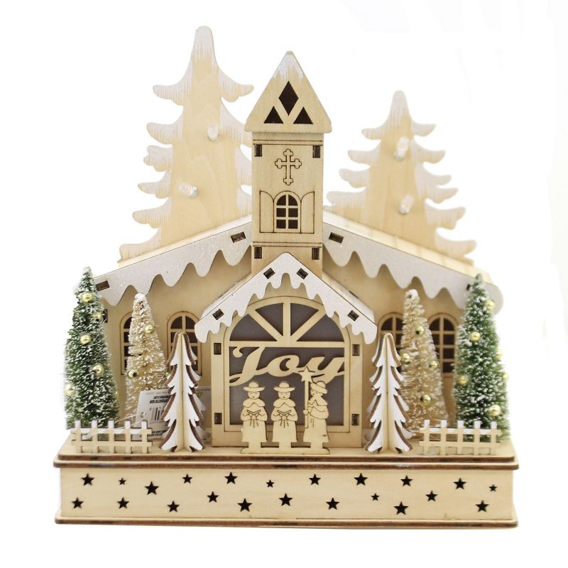Christmas 8.75" Joy Laser Church Led Battery Operated  -  Decorative Figurines