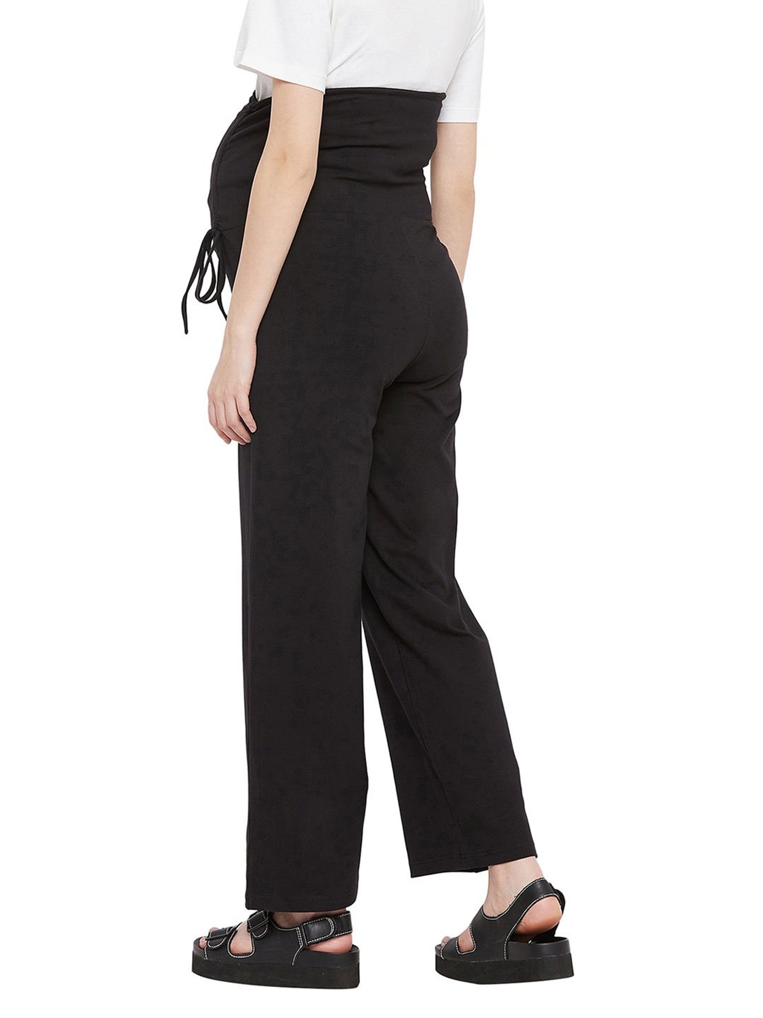Hypernation Black Regular Fit Maternity Pants