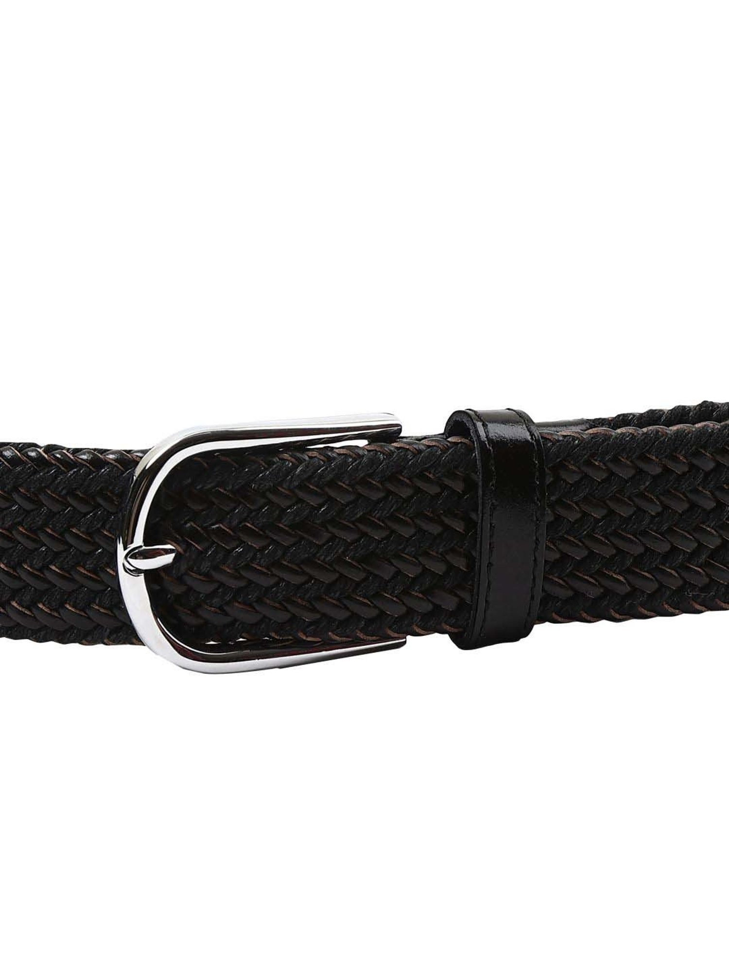 BULCHEE Black Leather Waist Belt for Men