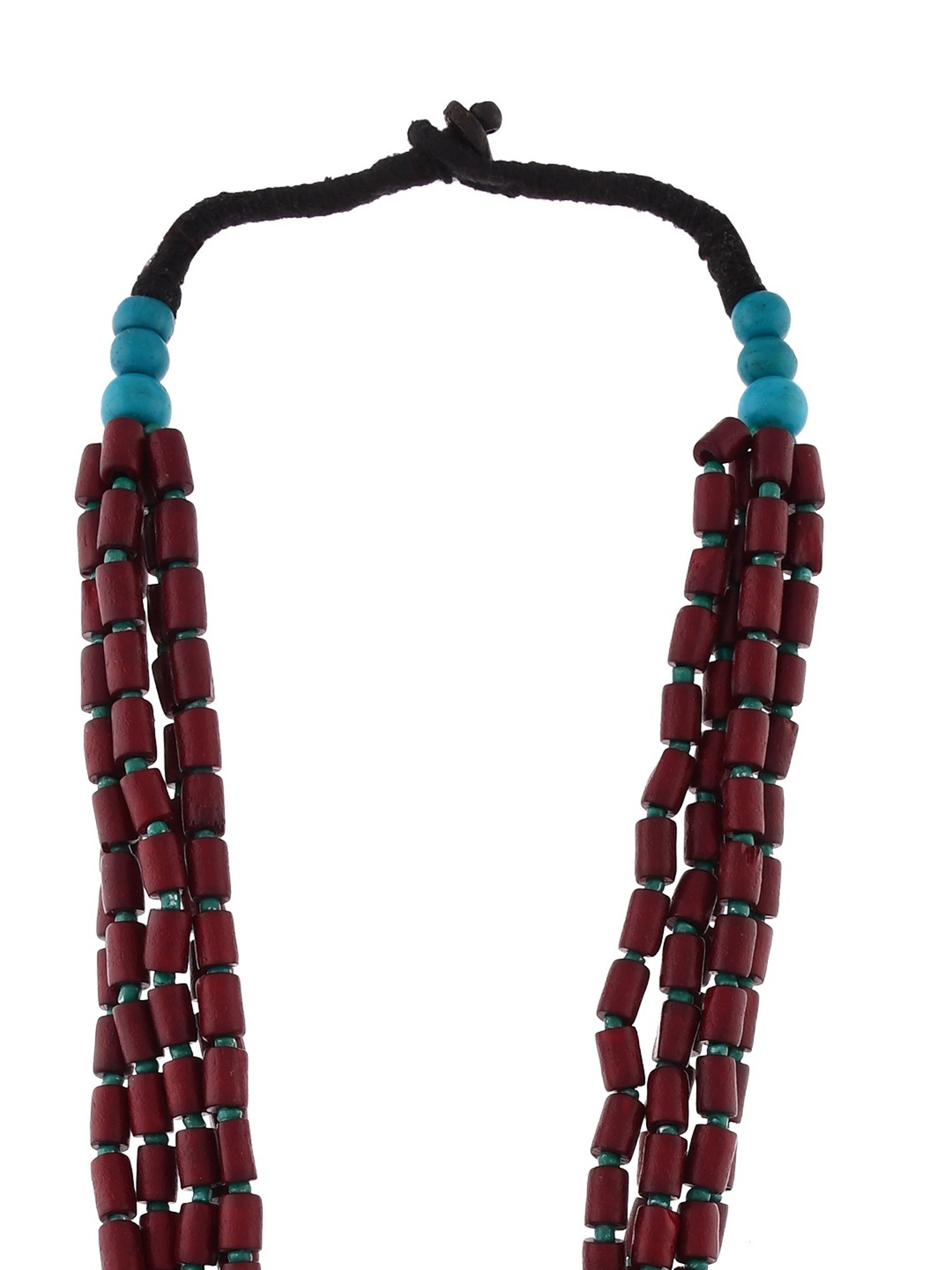 Imli Street Maroon Long Beaded Handcrafted Necklace