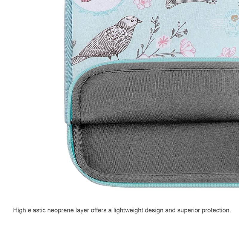 15156 Inch Laptop Sleeve MultiColor Size Choices CaseWaterResistant Neoprene Notebook Computer Pocket Tablet Briefcase Carrying BagPouch Skin Cover for AcerAsusDellLenovo Blue Bird