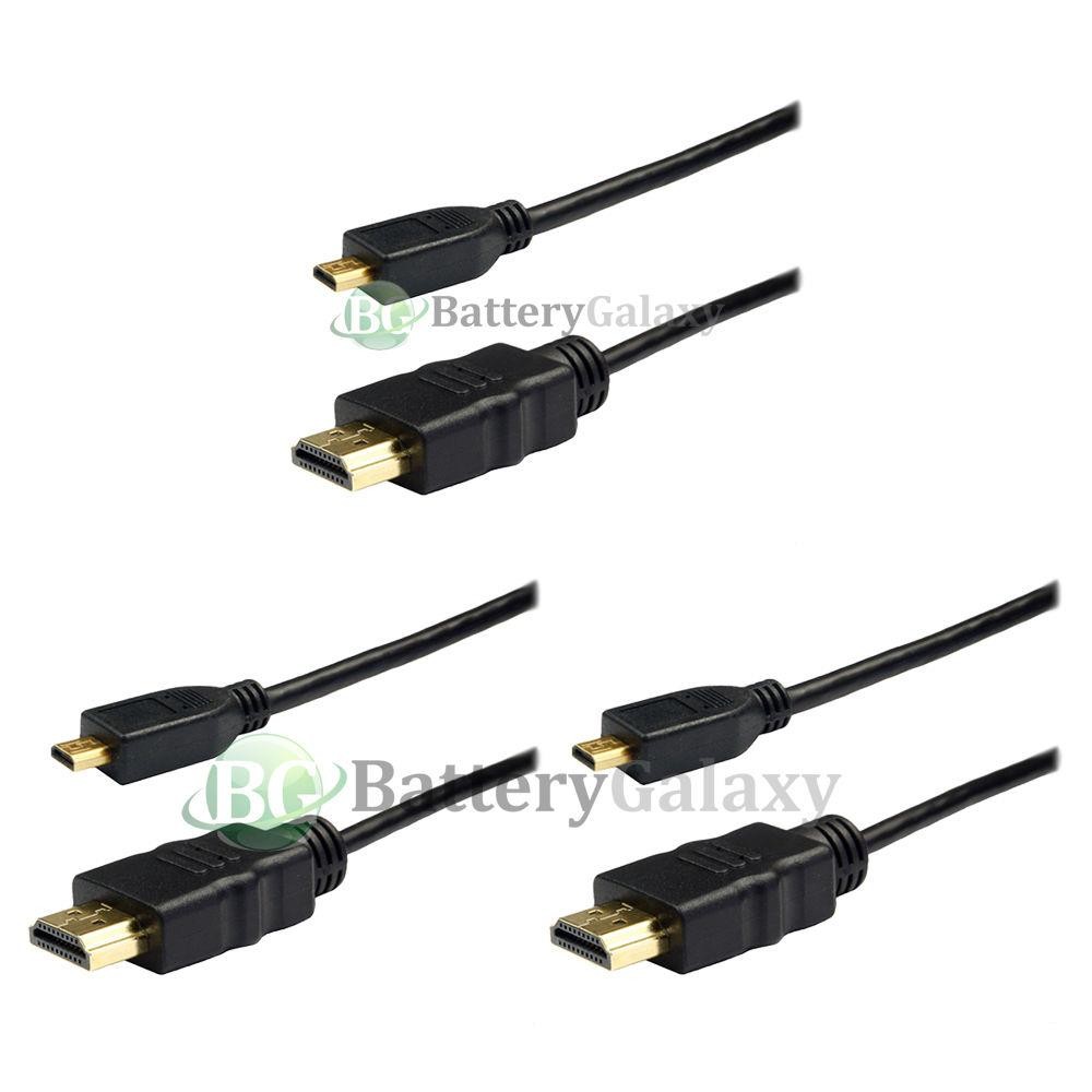 3X 6FT HDMI to Micro HDMI Cable for HTC EVO 4G Motorola Xoom Atrix 2 Droid X HOT