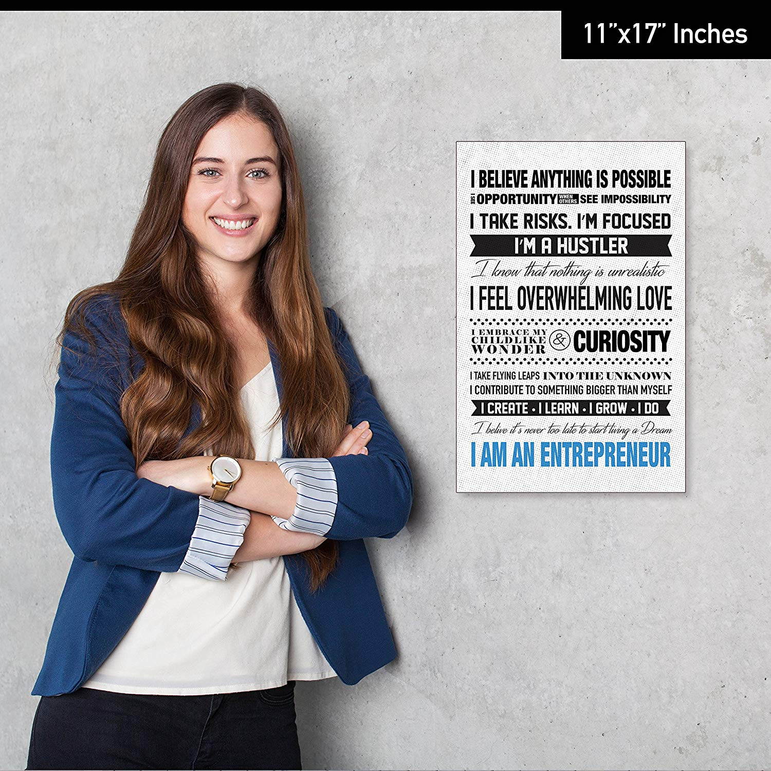 I Am An Entrepreneur Motivational Poster for Home Office Use - Start Your Day Off Right By Reminding Yourself Why You Do What You Do - English Language