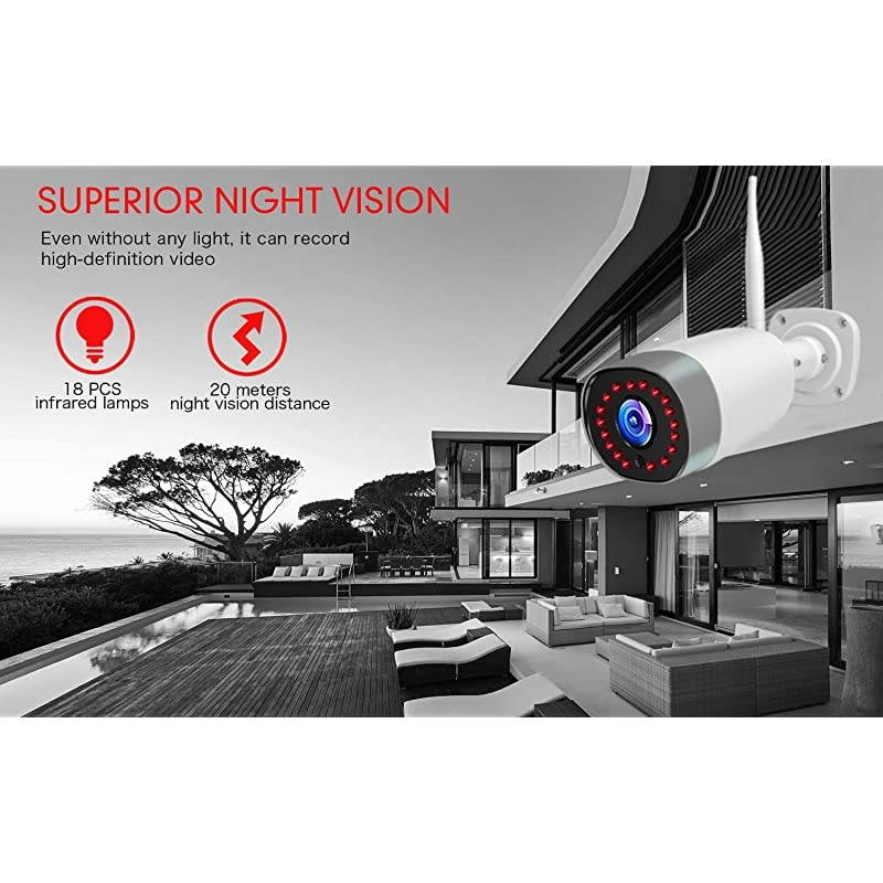 Security Camera Outdoor  1080P WiFi Camera IP66 Waterproof with TwoWay Audio Night Vision Motion Detection Compatible with iOSAndroid Use Wired Power