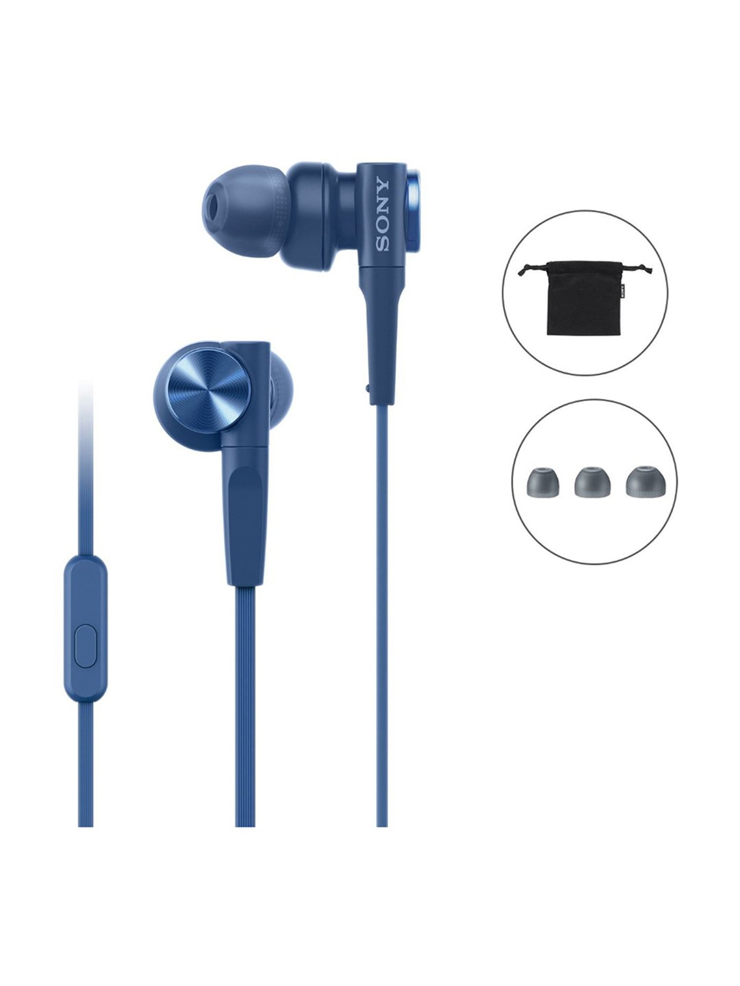 Sony MDR-XB55AP Wired in-Ear Headphone with Mic (Blue)