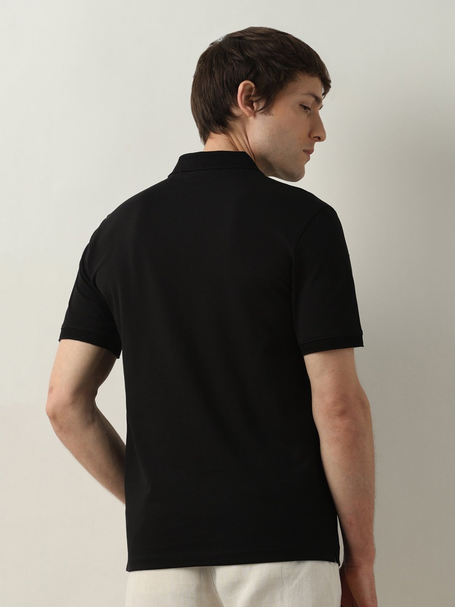 SELECTED HOMME Black Slim Fit Polo T-Shirt