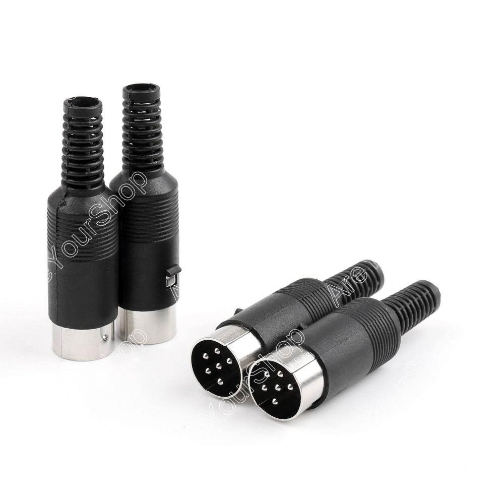 Din Plug Connector With Plastic Handle Male 6 Pin 50 Pcs Black High Quality for Wire Connector