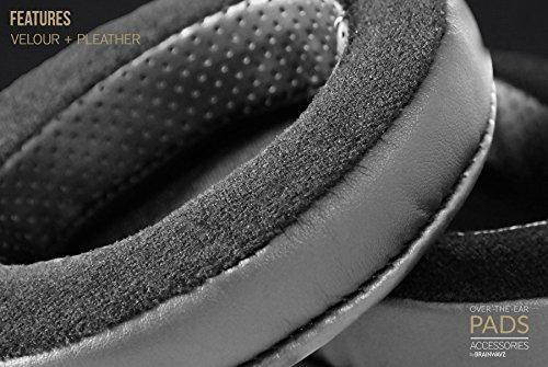 Brainwavz Hybrid Memory Foam Earpad - Black PU/Velour - Suitable For Large Over The Ear Headphones