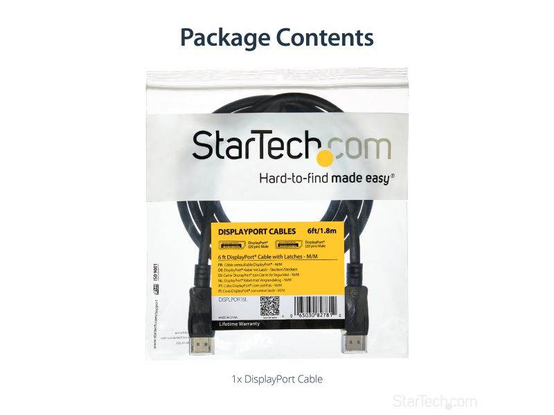 DisplayPort Cable with Latches MM DP to DP 1080p 50ft P580050