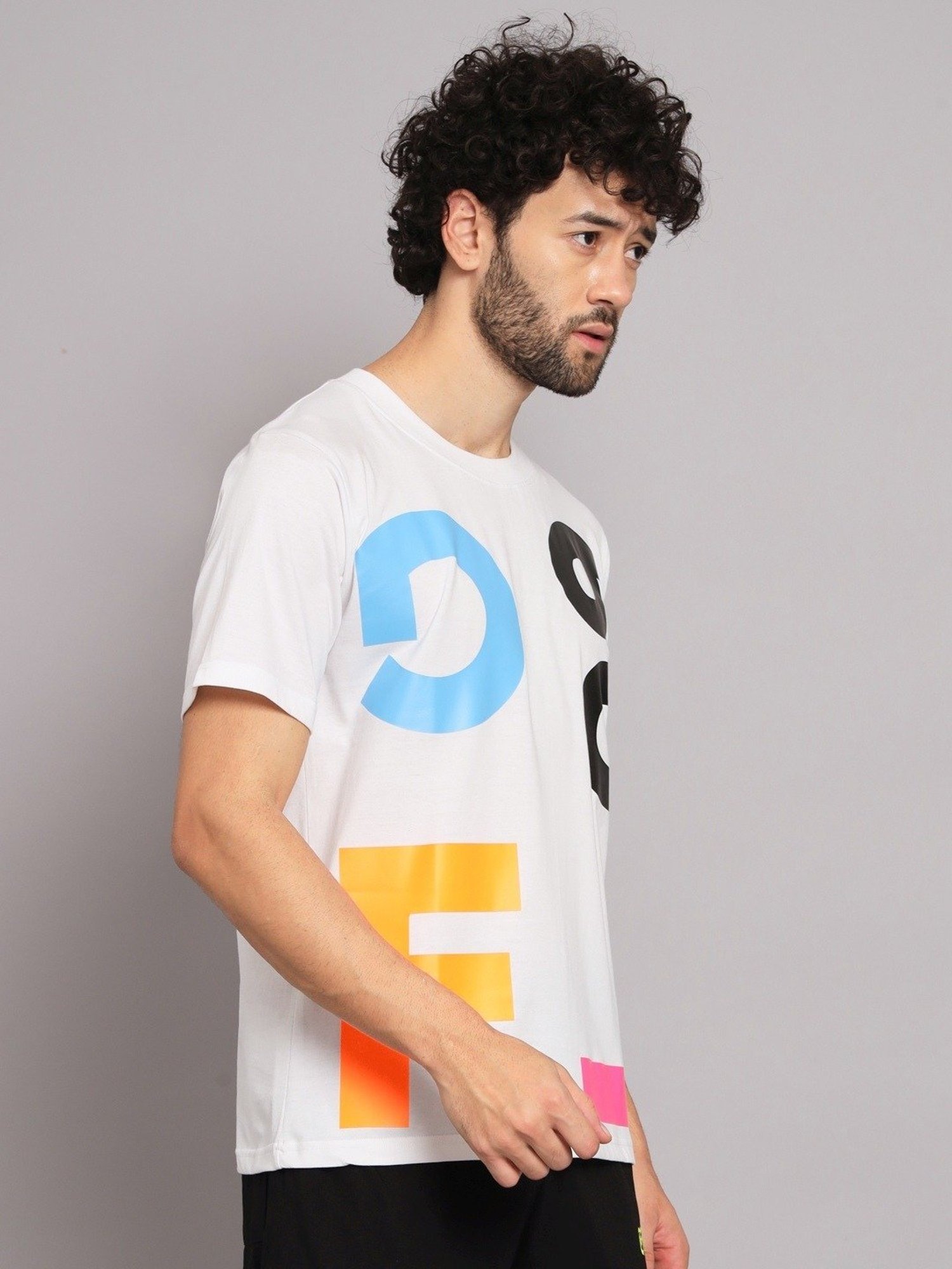 Griffel White Cotton Loose Fit Printed Co-Ord Set