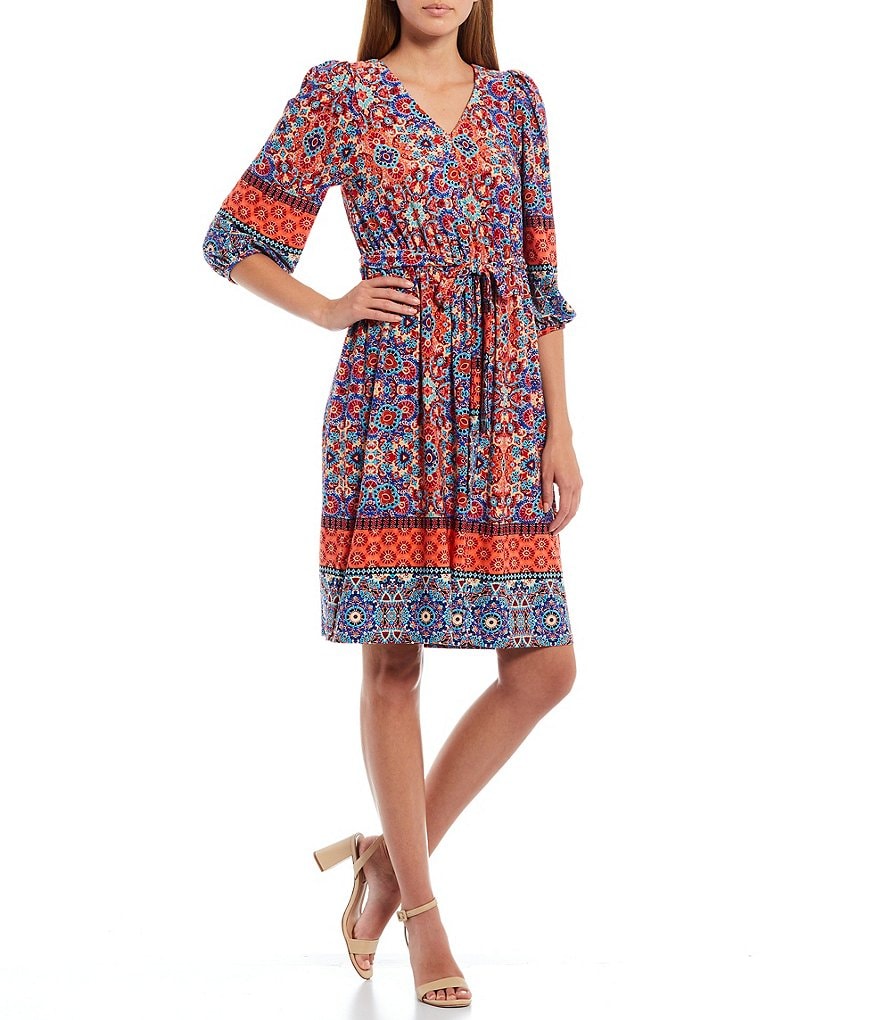 Eliza J Mock Halter High Neck Tiered Midi Dress