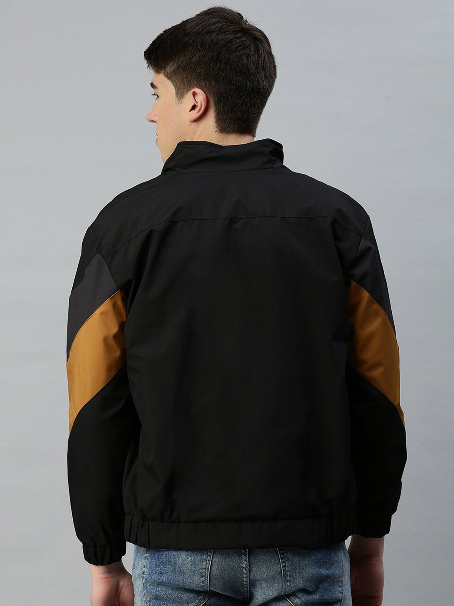 VOXATI Black Regular Fit High Neck Jacket